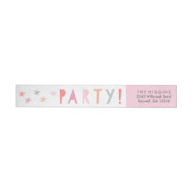 Colorful Type Kids Birthday Party Return Address