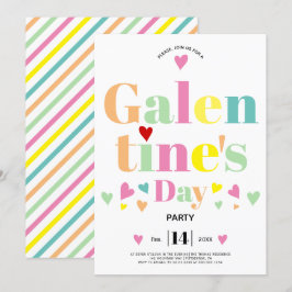 Colorful typografie Galentines Day party Kaart