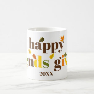 Colorful typografie Happy Friendsgiving herfst 201 Koffiemok