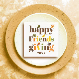 Colorful typografie Happy Friendsgiving herfst Servet