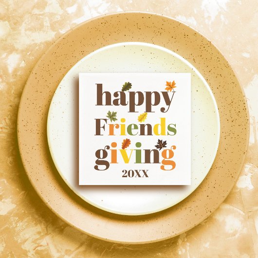 Colorful typografie Happy Friendsgiving herfst Servet