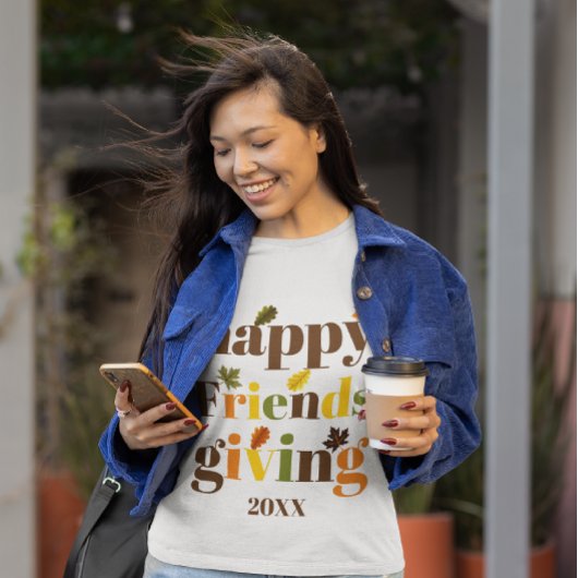 Colorful typografie Happy Friendsgiving herfst T-shirt