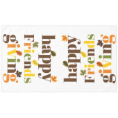Colorful typografie Happy Friendsgiving herfst Tafelkleed (Voorkant (Horizontaal))