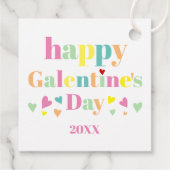 Colorful typografie Happy Galentines Day Bedankjes Labels (Achterkant)