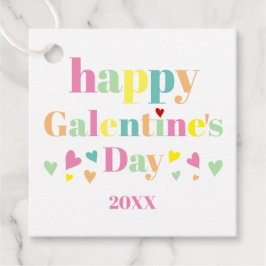 Colorful typografie Happy Galentines Day Bedankjes Labels
