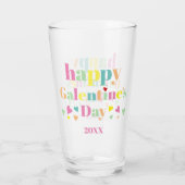 Colorful typografie Happy Galentines Day Glas (Achterkant)