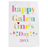 Colorful typografie Happy Galentines Day Medium Cadeauzakje (Voorkant)