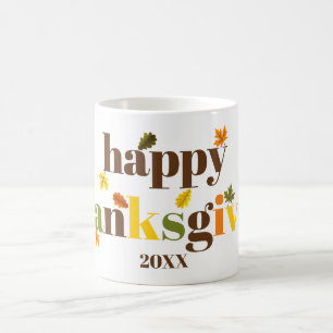 Colorful typografie Happy Thanksgiving herfst kleu Koffiemok