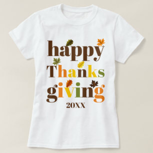 Colorful typografie Happy Thanksgiving herfst kleu T-shirt
