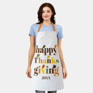 Colorful typografie Happy Thanksgiving herfst Schort