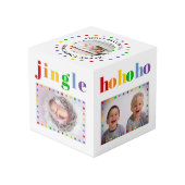 Colorful typografie, stippen kerstfeestfoto kubus (Achter hoekig)