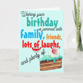 Colorful Typography Birthday Cake Best Wishes Kaart (Voorkant)