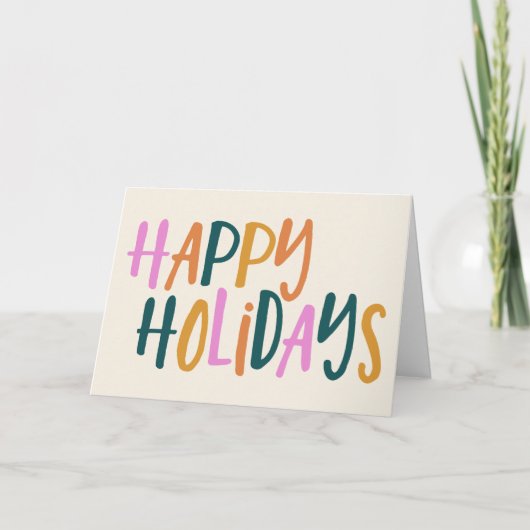 Colorful Typography Custom Holiday Inside Message Kaart (Voorkant)