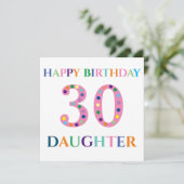 Colorful Typography Happy Birthday Daughter Kaart (Staand voorkant)
