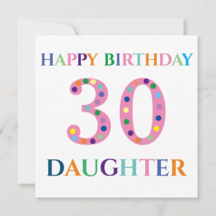 Colorful Typography Happy Birthday Daughter Kaart