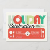 Colorful Typography Modern Holiday Party Invite Kaart (Voorkant)
