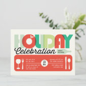 Colorful Typography Modern Holiday Party Invite Kaart (Staand voorkant)