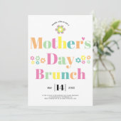 Colorful typography Moederdag brunch Invitation Kaart (Staand voorkant)