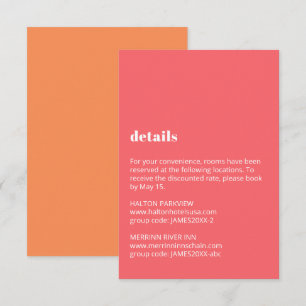 Colorful Typography Wedding Details Informatiekaartje