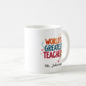 Colorful Typography Worlds Greatest Teacher Koffiemok (Voorkant rechts)