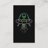 Colorful UFO Cute Alien Abduction Visitekaartje (Voorkant)
