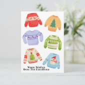 Colorful Ugly Sweater Non-Fotokerstkaart  Kaart (Staand voorkant)