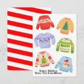 Colorful Ugly Sweater Non-Fotokerstkaart  Kaart (Voorkant / Achterkant)