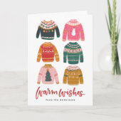 Colorful Ugly Sweater Non-Photo Feestdagen Kaart (Voorkant)