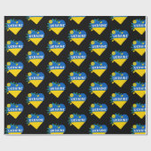 Colorful Ukraine Flag Flower Heart Cadeaupapier (Vlak)