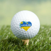 Colorful Ukraine Flag Flower Heart Golfballen (Insitu Shirt)