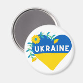 Colorful Ukraine Flower Heart Magneet (Voorkant / Achterkant)