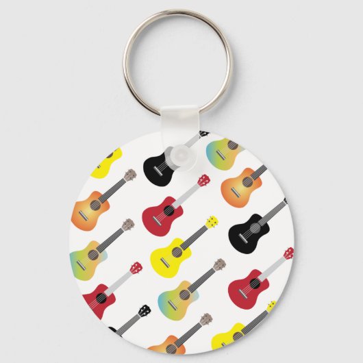 Colorful Ukulele Pattern Music Sleutelhanger (Voorkant)