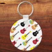 Colorful Ukulele Pattern Music Sleutelhanger (Voorkant)