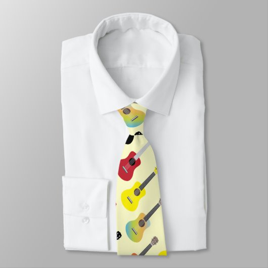 Colorful Ukulele Pattern Music Stropdas (Gebonden)