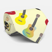 Colorful Ukulele Pattern Music Stropdas (Opgerold)