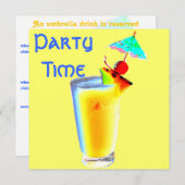 Colorful Umbrella Drink Cocktail Party Kaart (Voorkant / Achterkant)