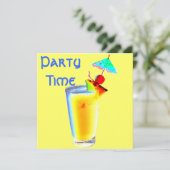 Colorful Umbrella Drink Cocktail Party Kaart (Staand voorkant)