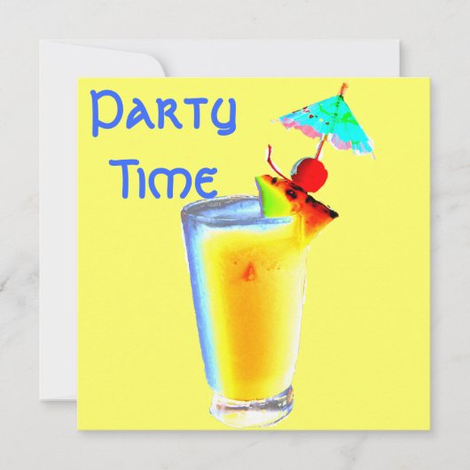 Colorful Umbrella Drink Cocktail Party Kaart (Voorkant)