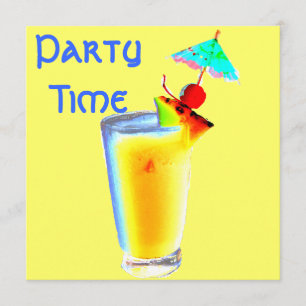 Colorful Umbrella Drink Cocktail Party Kaart