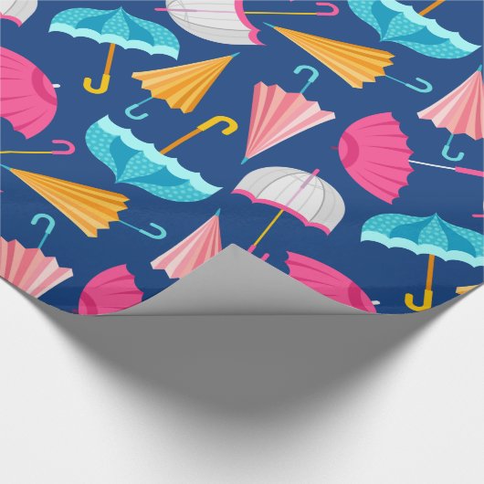 Colorful Umbrella Pattern Cadeaupapier (Hoek)