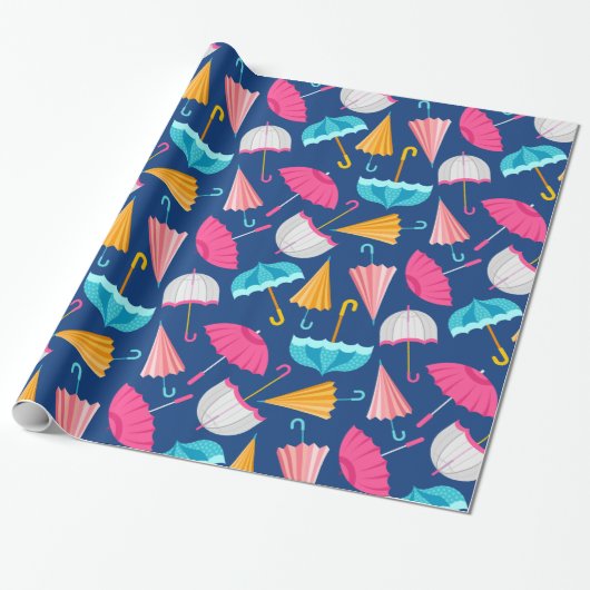 Colorful Umbrella Pattern Cadeaupapier (Uitgerold)