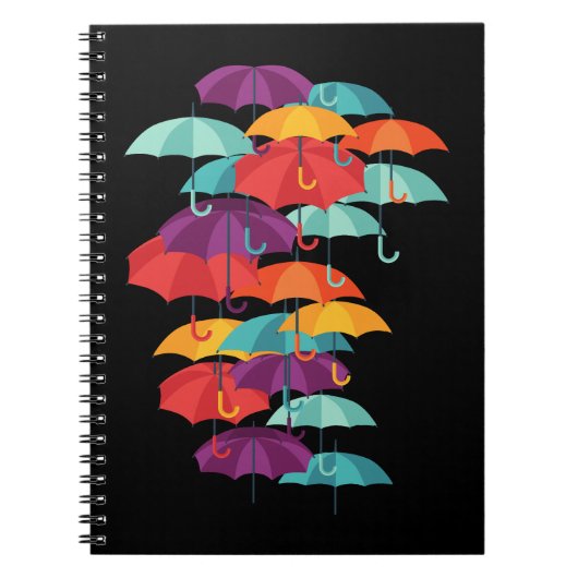 Colorful Umbrella Pattern Notitieboek (Voorkant)
