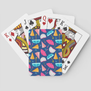 Colorful Umbrella Pattern Pokerkaarten