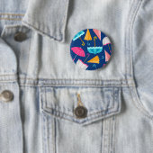 Colorful Umbrella Pattern Ronde Button 5,7 Cm (In situ)