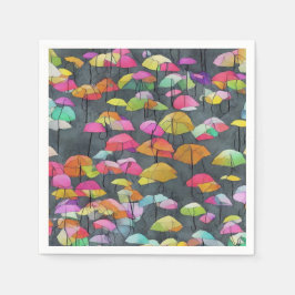 Colorful Umbrella Pattern Servet