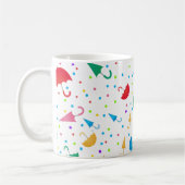 Colorful Umbrellas and Confetti Pattern Koffiemok (Links)