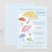 Colorful Umbrellas Bridal Shower Invitation Kaart (Voorkant / Achterkant)