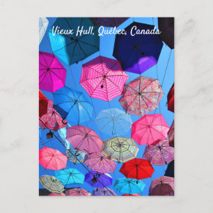 Colorful Umbrellas in Vieux Hull Québec Briefkaart