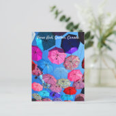 Colorful Umbrellas in Vieux Hull Québec Briefkaart (Staand voorkant)