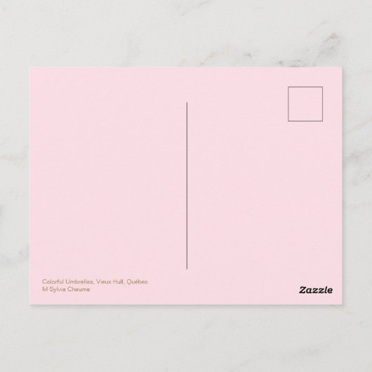 Colorful Umbrellas in Vieux Hull Québec Briefkaart (Achterkant)